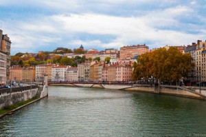 Photo vue du pont La Feuillée, Lyon